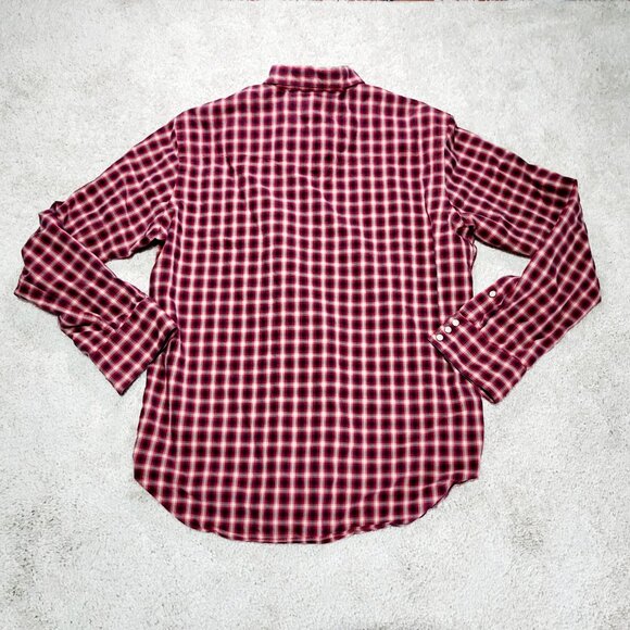 Polo Ralph Lauren Classic Western Pearl Snap Btn Shirt Men L Red Tartan Plaid - Picture 6 of 12